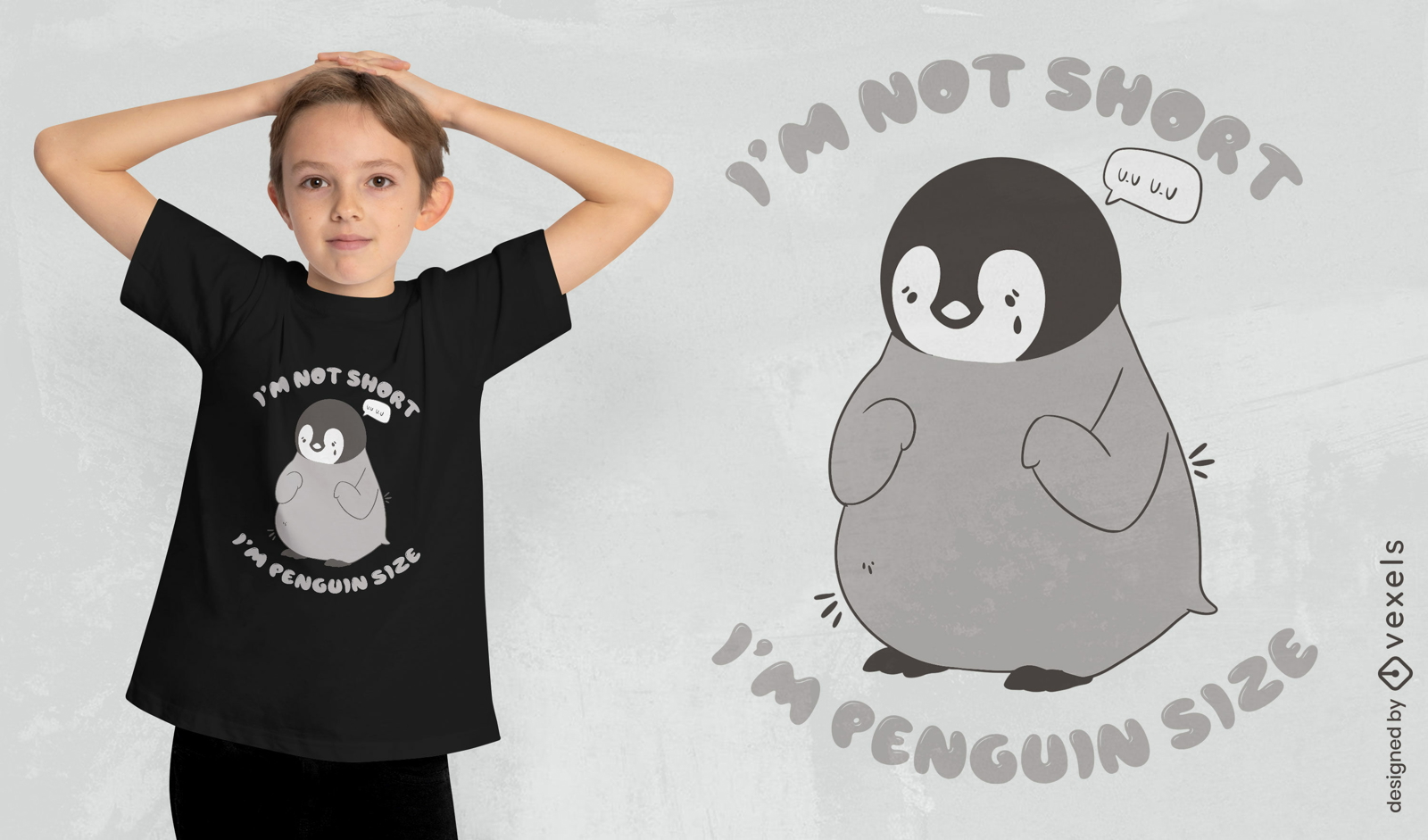 Design de camiseta do pequeno pinguim