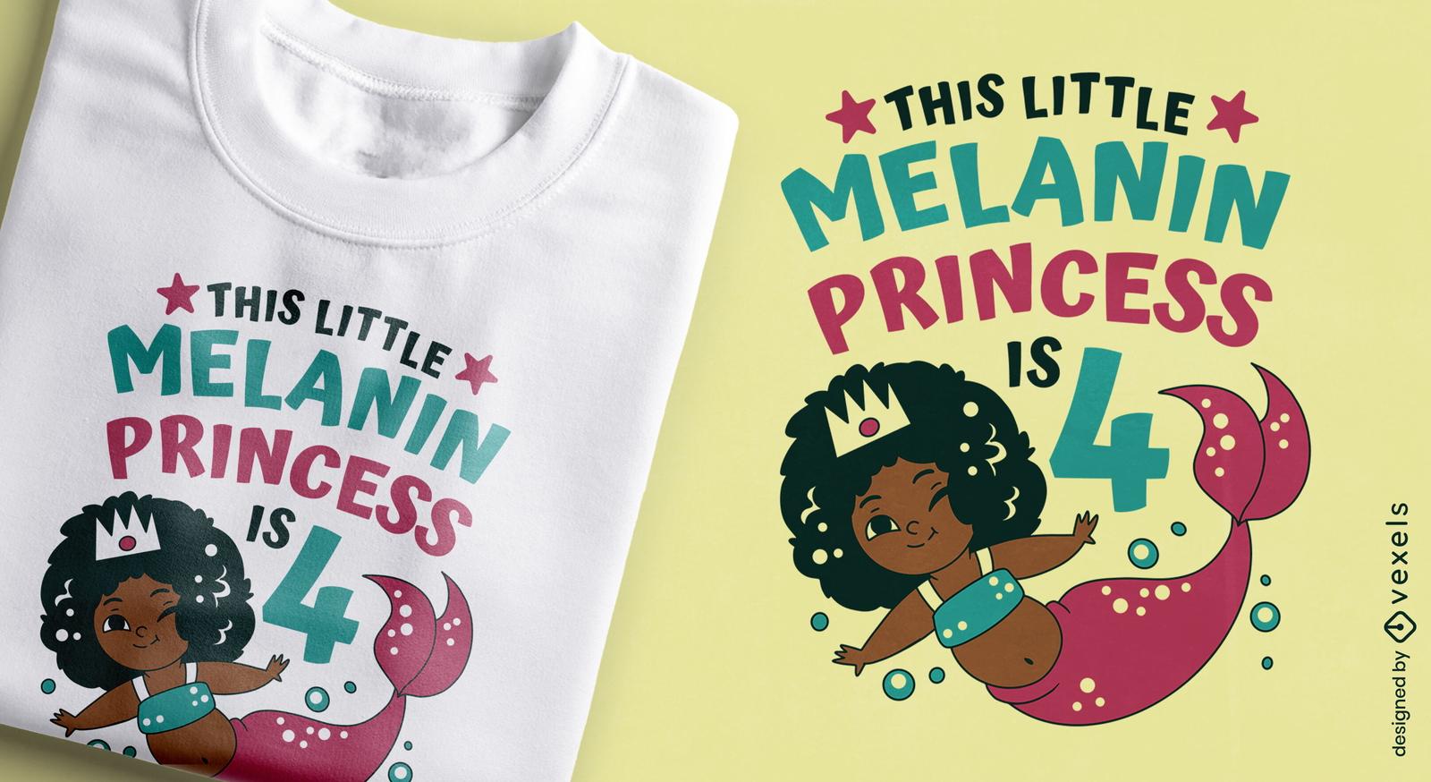 Diseño de camiseta de princesa melanina birtdhay.