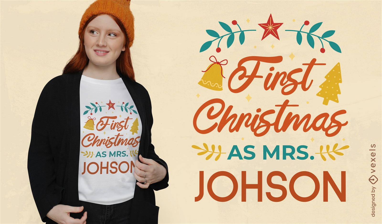 Newly wed christmas t-shirt design