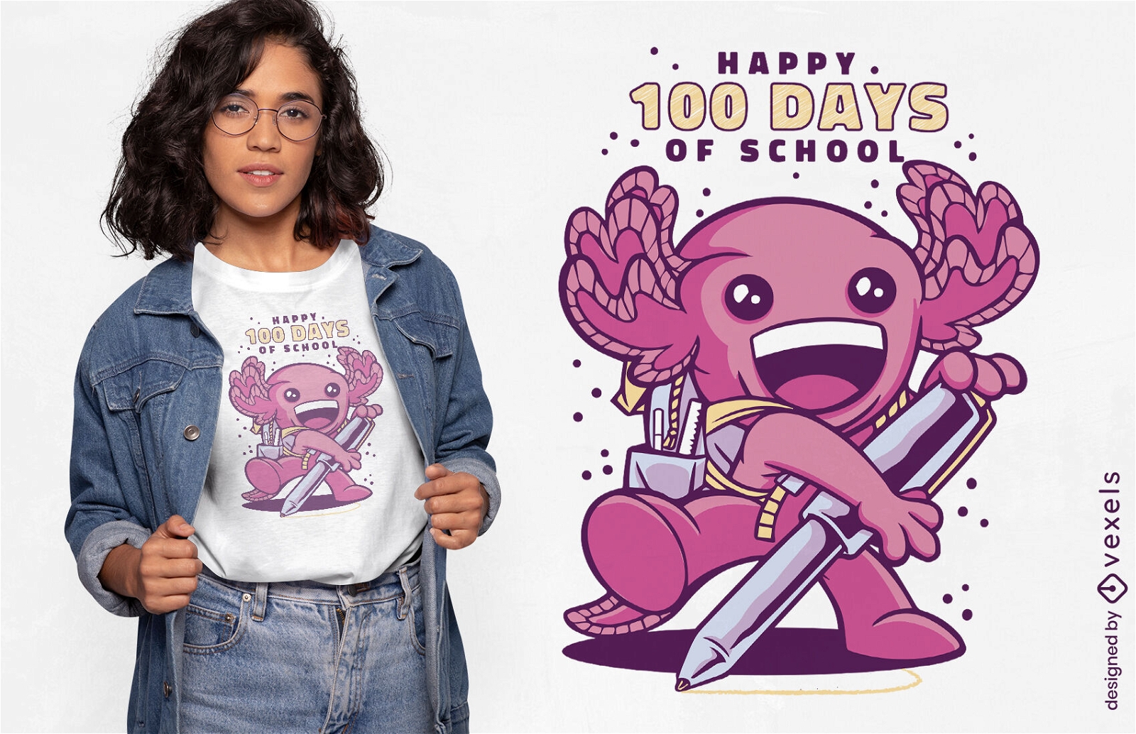 School axolotl t-shirt design