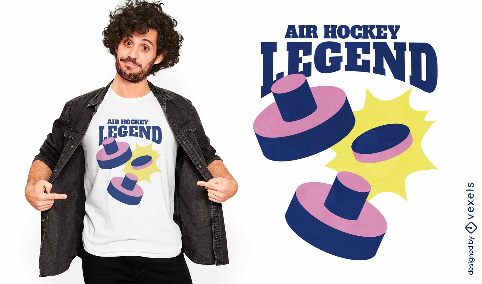 Design de camiseta de air hockey