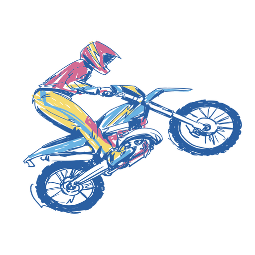 Illustration of a dirt bike rider PNG Design