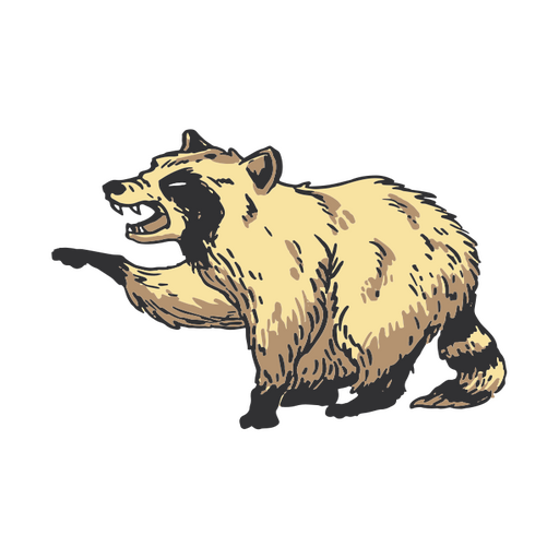 Waschbär steht PNG-Design