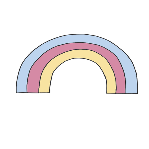 Rainbow is drawn PNG Design