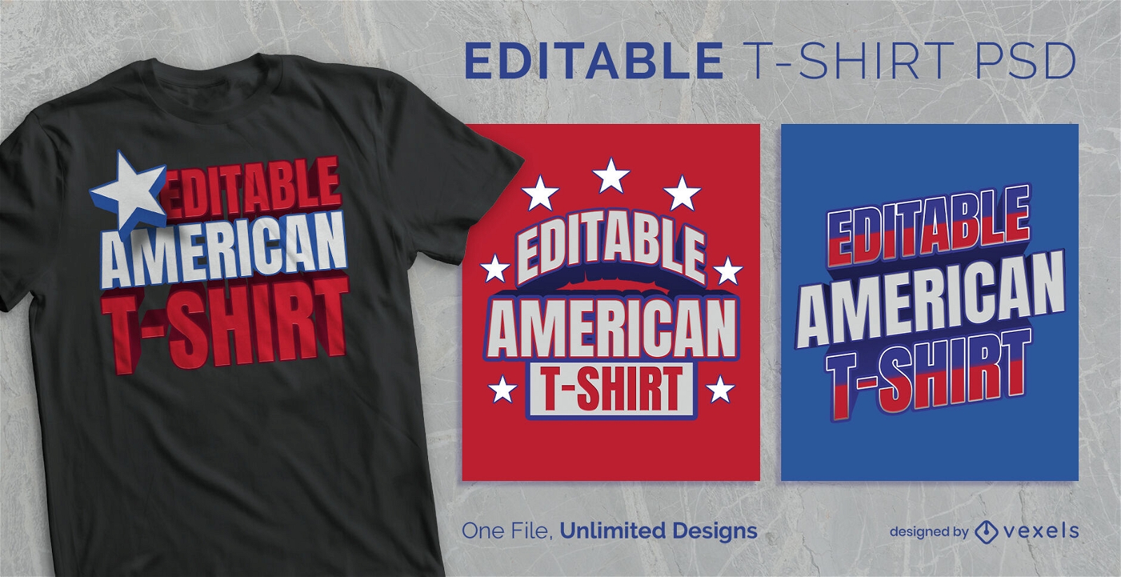 Classic american style scalable t-shirt psd