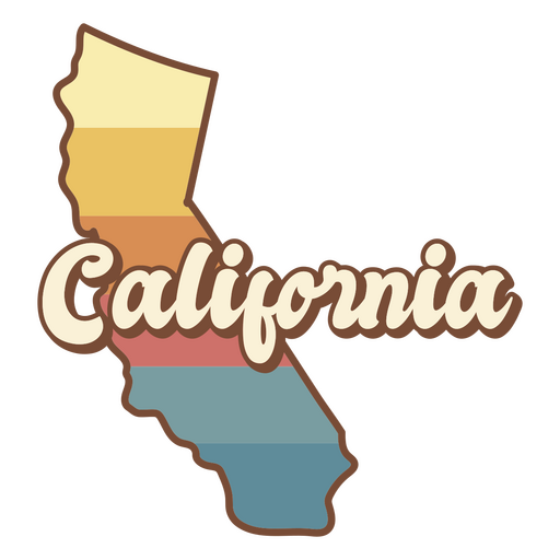 Se muestra el estado de California. Diseño PNG