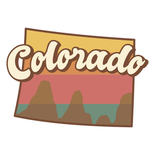 estados dos eua do pôr do sol retrô do colorado Desenho PNG