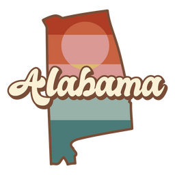 Alabama retro puesta del sol Estados Unidos Diseño PNG