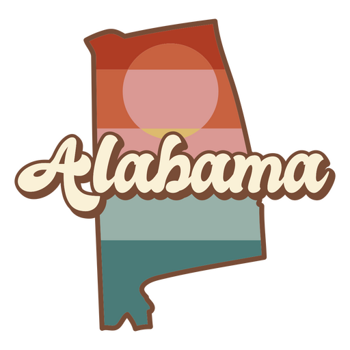 Alabama retro puesta del sol Estados Unidos Diseño PNG