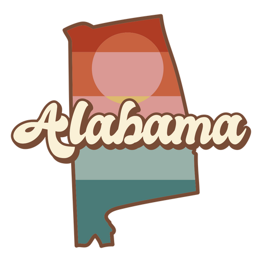 estados dos eua do pôr do sol retrô do alabama Desenho PNG