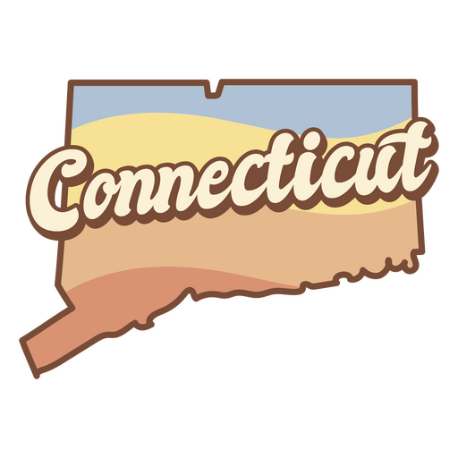 Estados americanos do pôr do sol retrô de Connecticut Desenho PNG