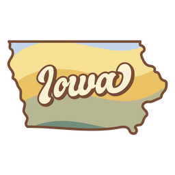 Estados Unidos de la puesta del sol retro de Iowa Diseño PNG