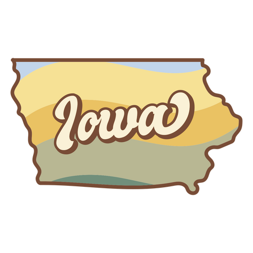 estados retrô dos eua do pôr do sol de iowa Desenho PNG