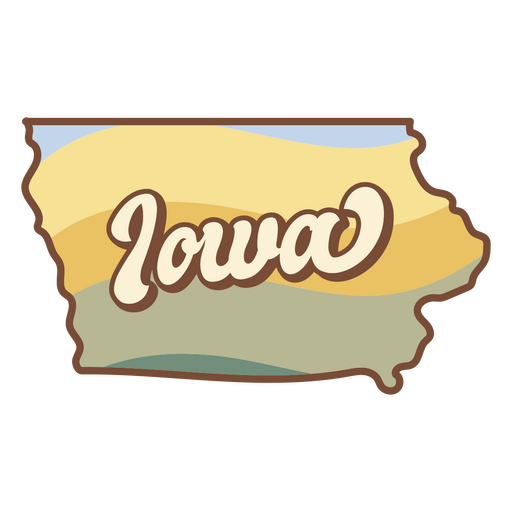 Estados Unidos de la puesta del sol retro de Iowa Diseño PNG