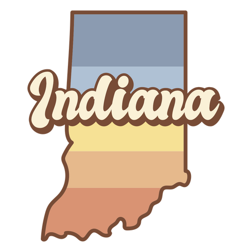 Indiana Retro-Sonnenuntergang USA-Staaten PNG-Design