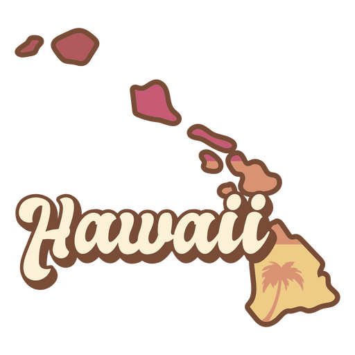 hawaii, retro, ocaso, estados unidos de am?rica Diseño PNG