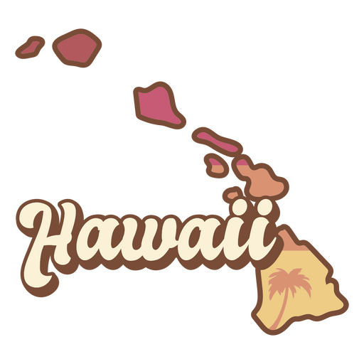 hawaii, retro, ocaso, estados unidos de américa Diseño PNG