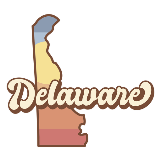 Delaware Retro-Sonnenuntergang USA-Staaten PNG-Design