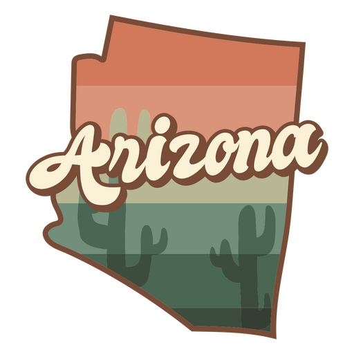 Arizona Retro-Sonnenuntergang USA-Staaten PNG-Design