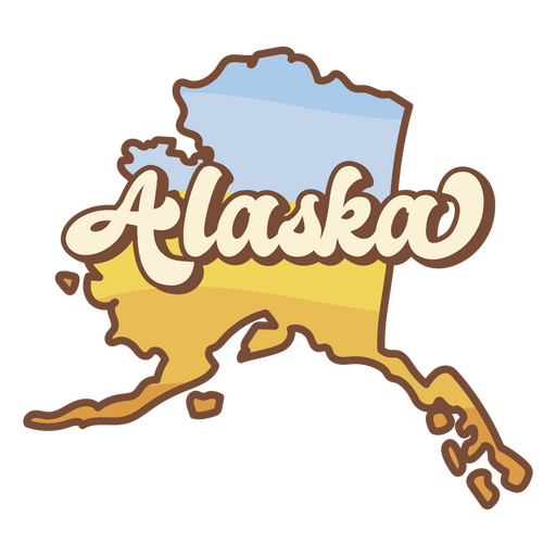 Alaska Retro-Sonnenuntergang USA-Staaten PNG-Design