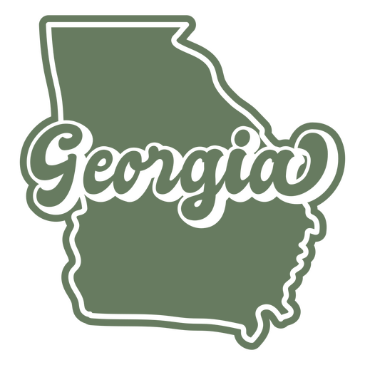 Georgia Retro-Sonnenuntergang schnitt USA-Staaten aus PNG-Design