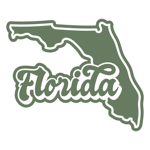 Florida Retro ausgeschnittene USA-Staaten PNG-Design