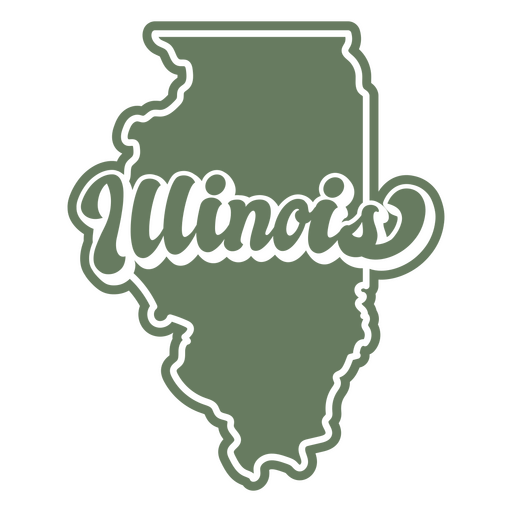 Illinois retro cut out usa states PNG Design