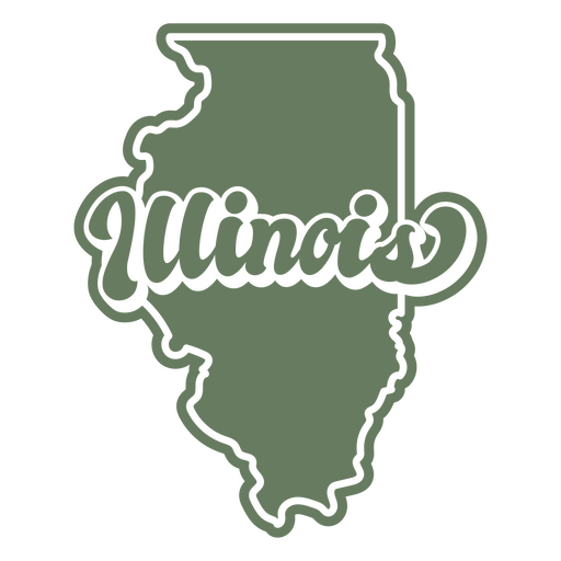 Illinois retrô recortado estados dos eua Desenho PNG