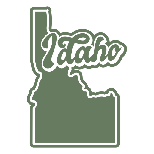 Pôr do sol retrô de Idaho cortado nos estados dos eua Desenho PNG