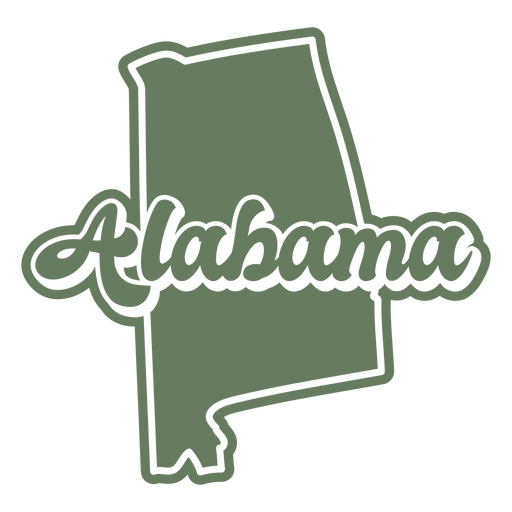 Alabama retro recorta estados de estados unidos Diseño PNG