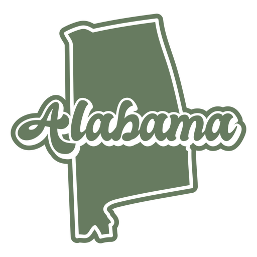 Alabama retrô recortado estados dos eua Desenho PNG