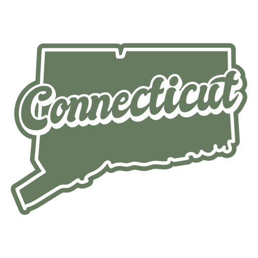 Connecticut retro recorta estados de estados unidos Diseño PNG
