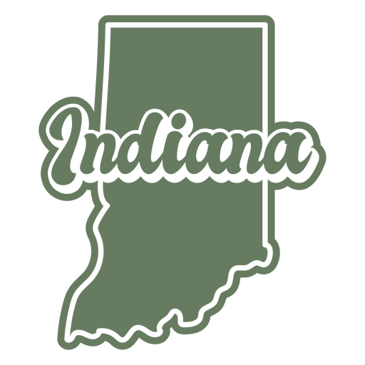 Indiana retro cut out usa states PNG Design