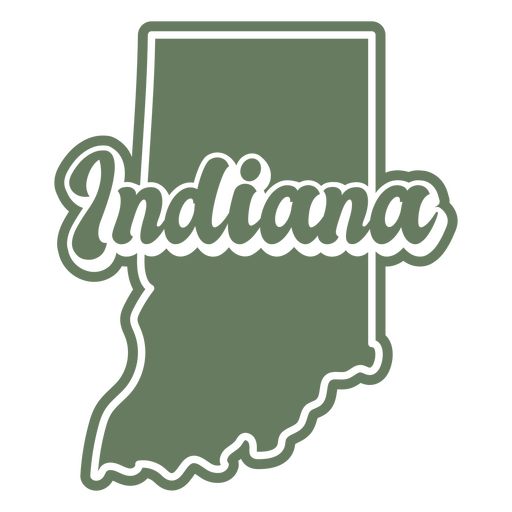 Indiana retrô recortado estados dos eua Desenho PNG