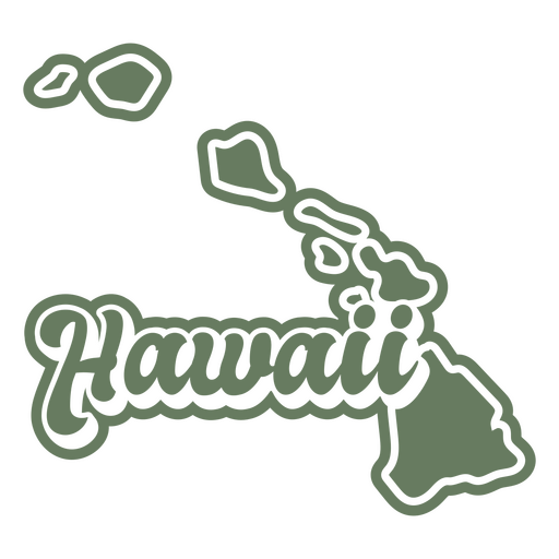 Hawaii Retro ausgeschnittene USA-Staaten PNG-Design