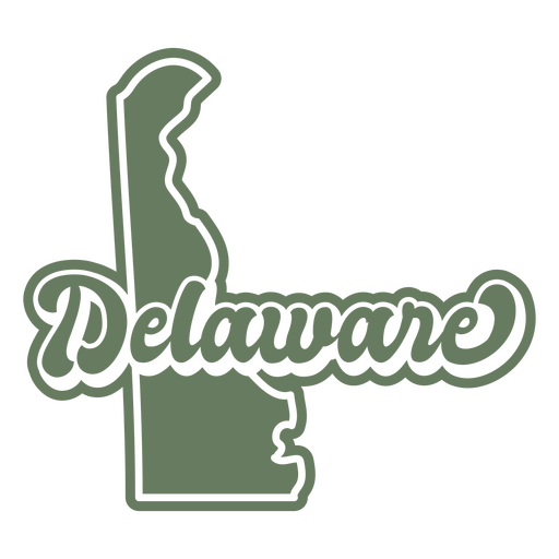 Delaware Retro ausgeschnittene USA-Staaten PNG-Design
