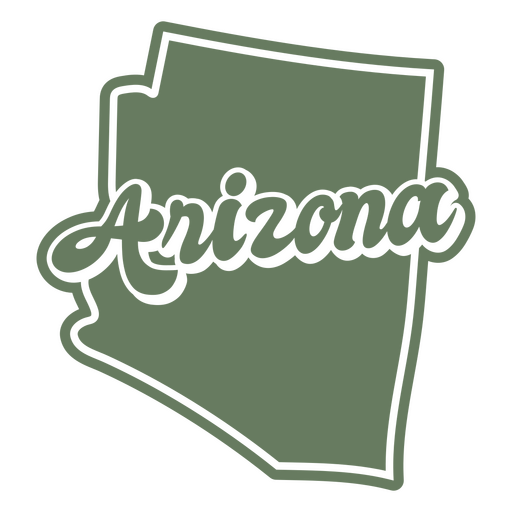 Arizona retro recorta estados de estados unidos Diseño PNG