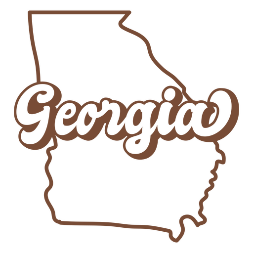 Georgia retro trazo estados de estados unidos Diseño PNG