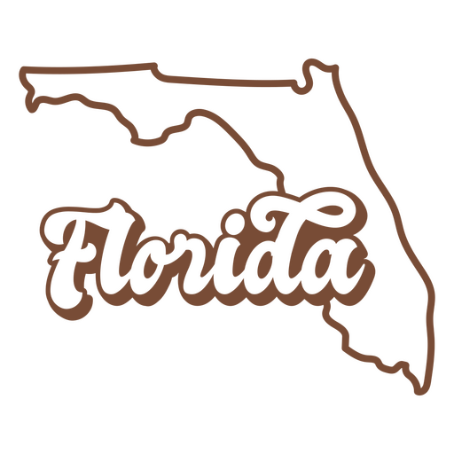 Florida retro stroke usa states PNG Design