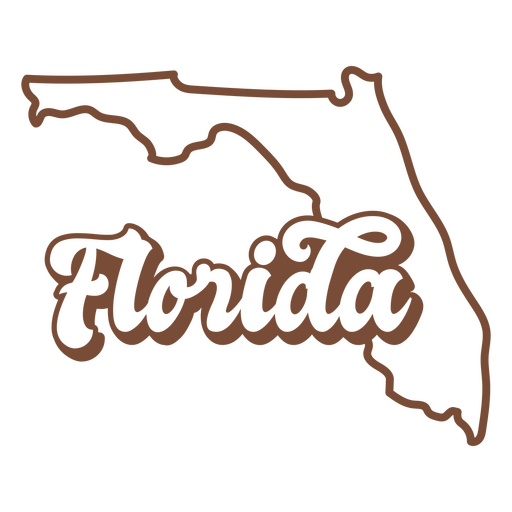 florida retro trazo estados unidos Diseño PNG