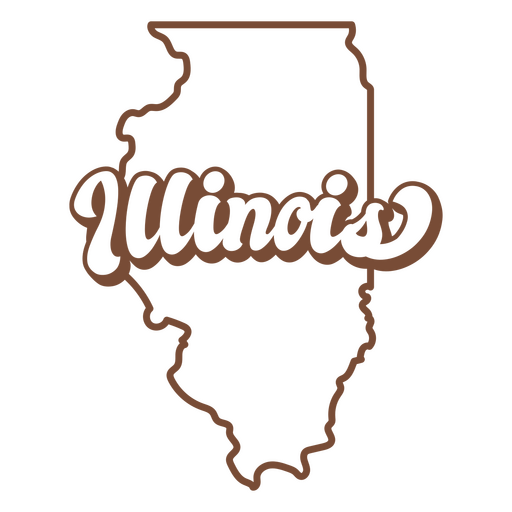 Illinois trazo retro estados de estados unidos Diseño PNG