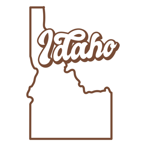 Idaho retro stroke usa states PNG Design
