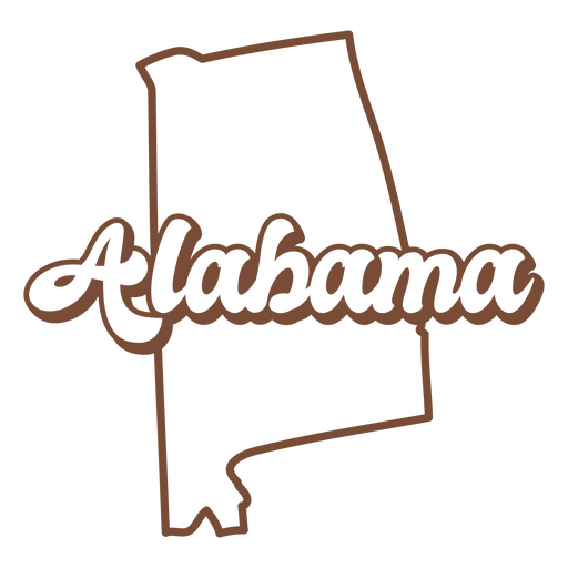 Alabama retro stroke usa states PNG Design