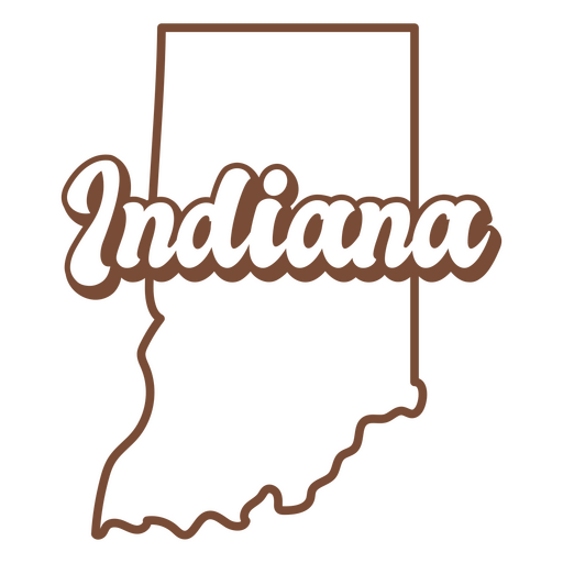 Indiana retro stroke usa states PNG Design