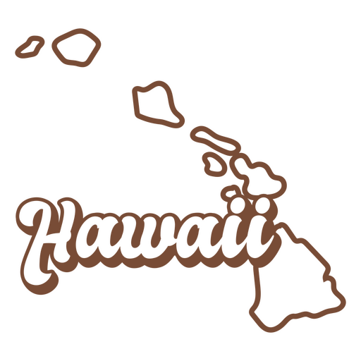 hawaii trazo retro estados unidos Diseño PNG