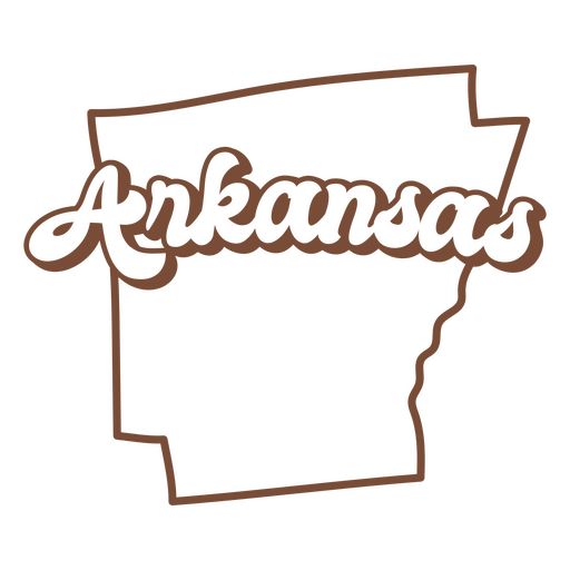 Estados Unidos de trazo retro de Arkansas Diseño PNG