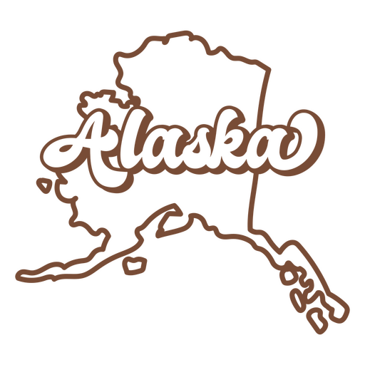 Alaska Retro-Strich USA-Staaten PNG-Design