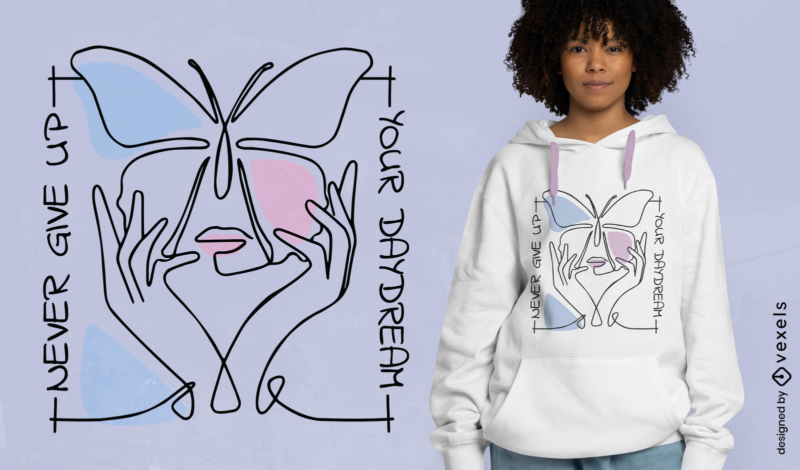 Nunca te rindas diseño de camiseta de mariposa