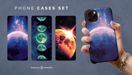 conjunto de diseño de caja de teléfono mystic moon