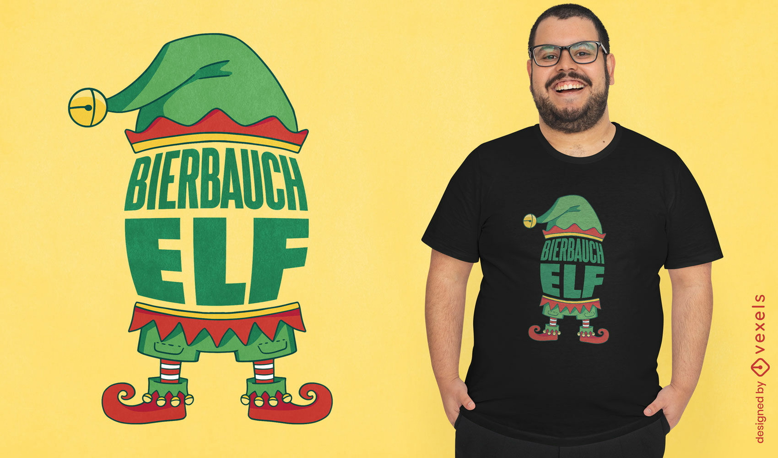 Design de camiseta com citação alemã de elfo de Natal